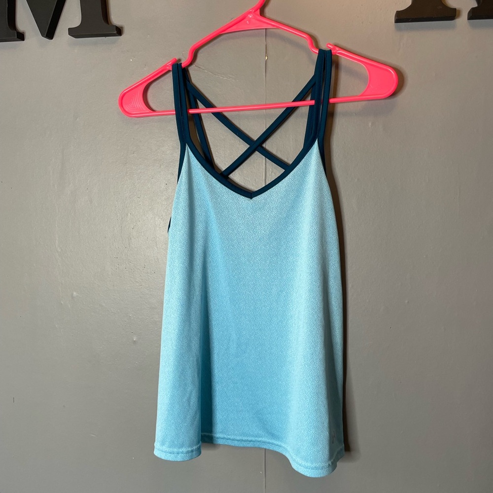 Under armour athletic‎ Light Blue racerback strappy Women's Tank Top size small